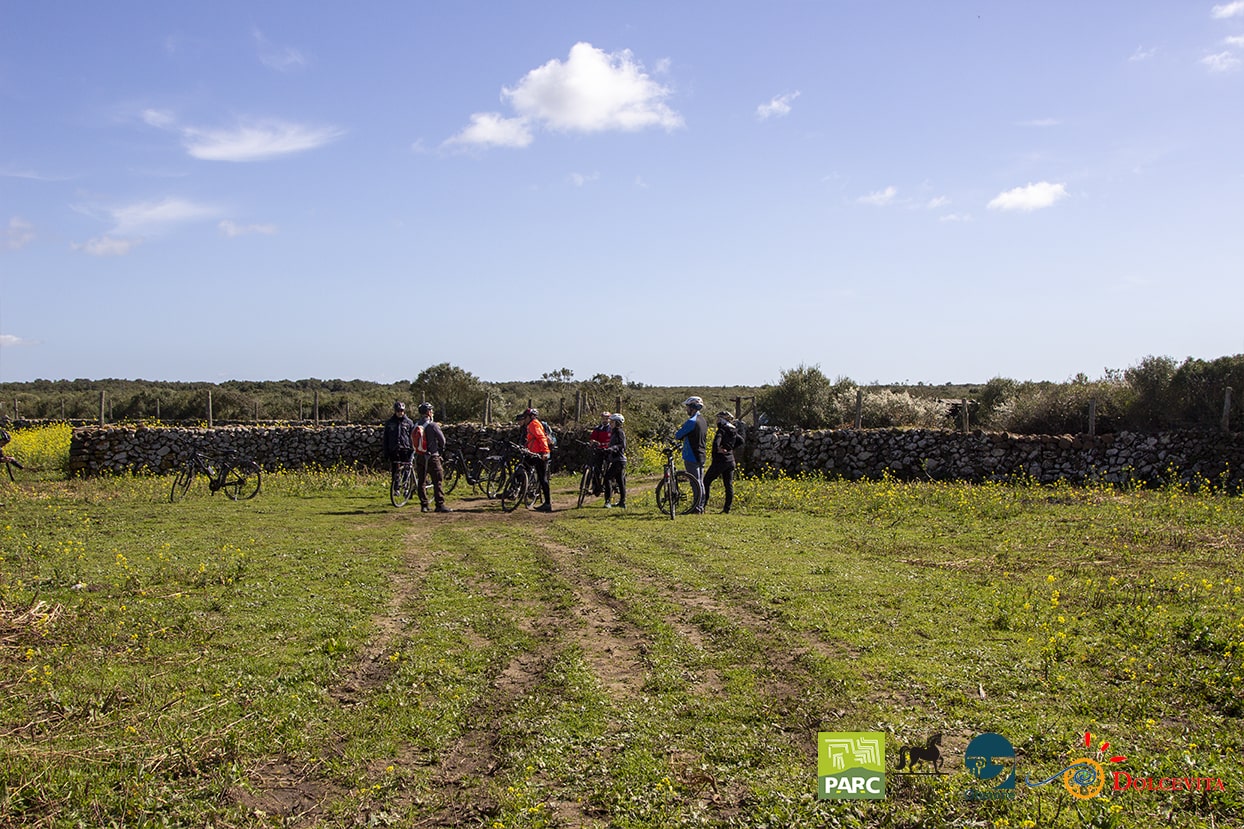 Gruppo con guida cicloturistica nel Parco della Giara